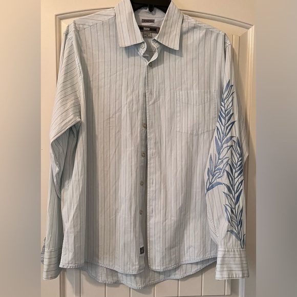 Quiksilver Other - Quiksilver Edition Stretch Long Sleeve Striped Shirt‎ Cotton Embroidered Men XL